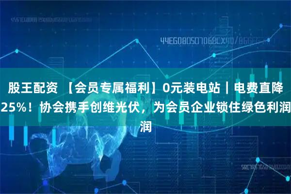 股王配资 【会员专属福利】0元装电站｜电费直降25%！协会携手创维光伏，为会员企业锁住绿色利润