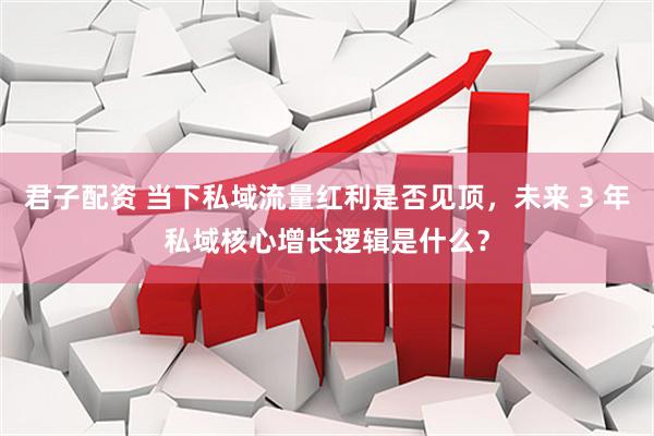 君子配资 当下私域流量红利是否见顶,未来 3 年私域核心增长逻辑是什么?